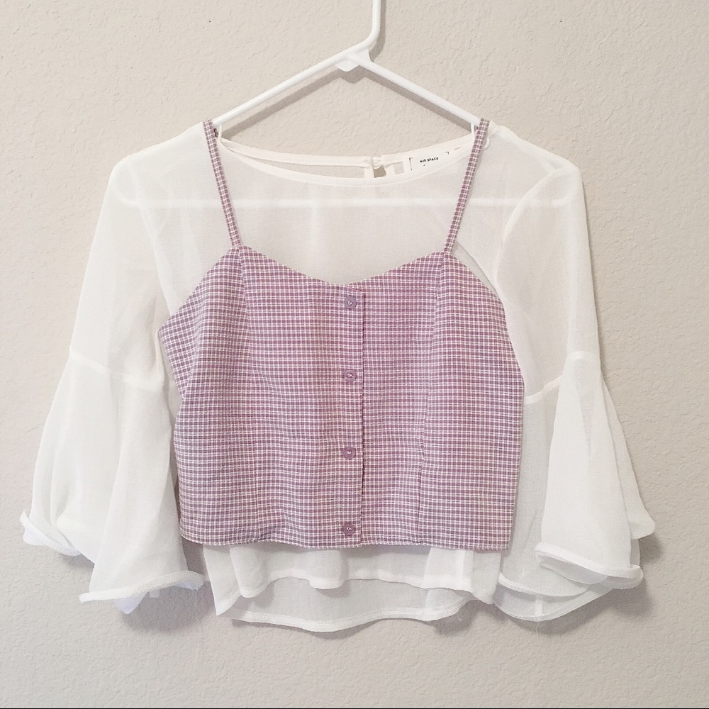 Two piece bell sleeve blouse